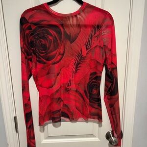 AFRM Floral Red Long Sleeve Top